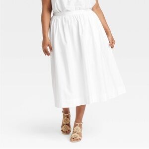 🚨A new day White Midi Skirt